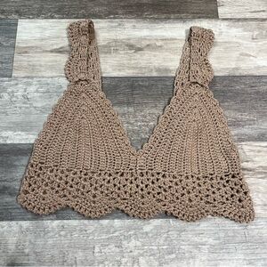 Altar'd State tan crochet bralette top